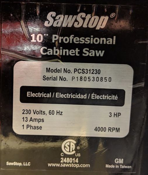 File:SawStop PCS31230 Table Saw SN.jpg